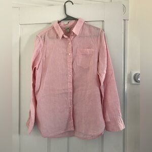 L.L. Bean Light Pink 100% Linen Shirt